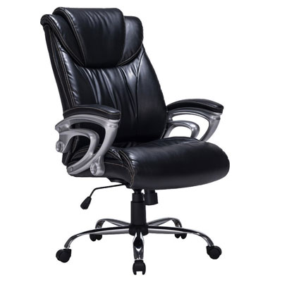 VIVA-OFFICE-Recliner-Bonded-Leather-Office-Chair-Thick-Padded-Executive-Chair,-Black