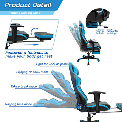 Furmax-gaming-chair-high-back-racing-chair---multiple-adjustments