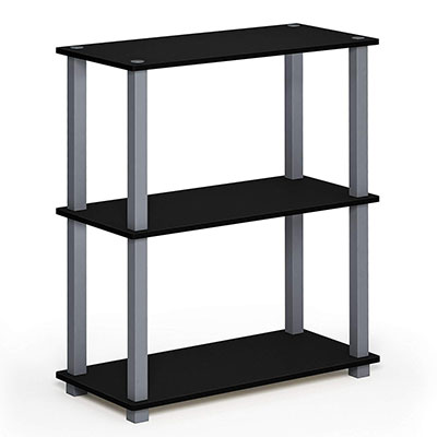 Furinno-18025BK_GY-Turn-S-Tube-3-Compact-Multipurpose-Shelf-with-Square,-3-Tier