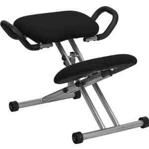 Flash-Furniture-WL-1429-GG-Ergonomic-Kneeling-Chair-in-Black-Fabric-with-Handles