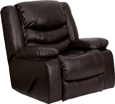 2-Flash-Furniture-Plush-Brown-Leather-Lever-Rocker-Recliner-with-Padded-Arms